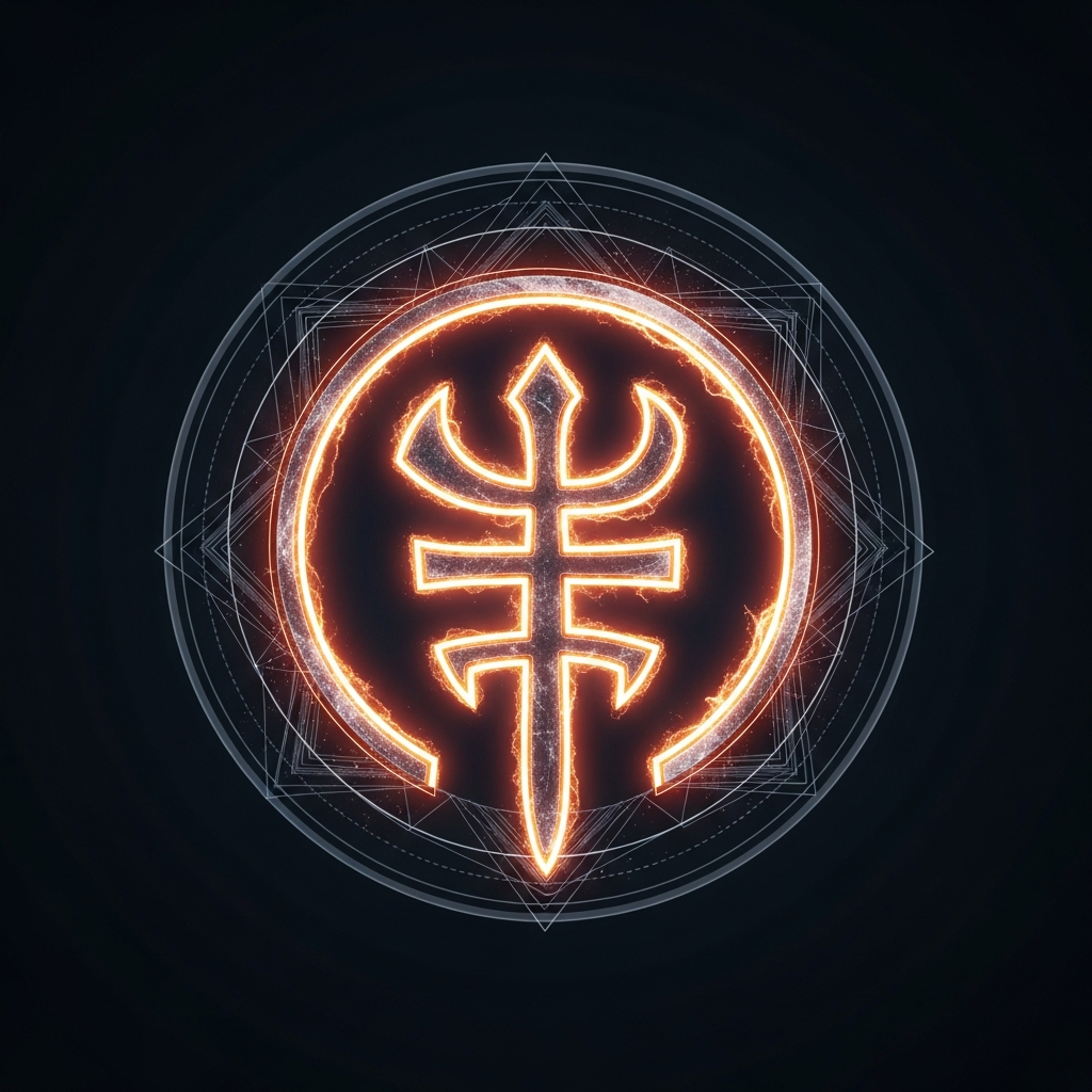 Blazing Arcane Trident Rune Sigil