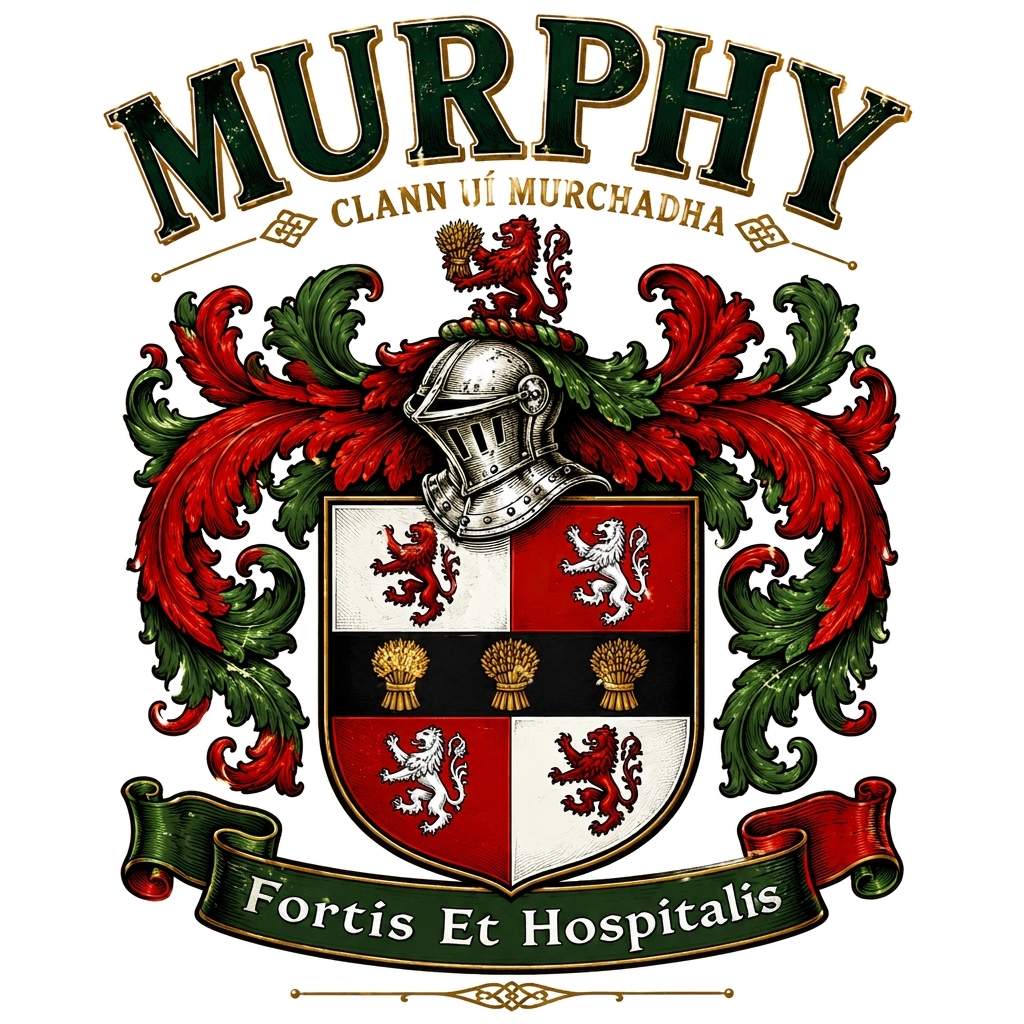 Murphy Family Crest Vintage Heraldry Art