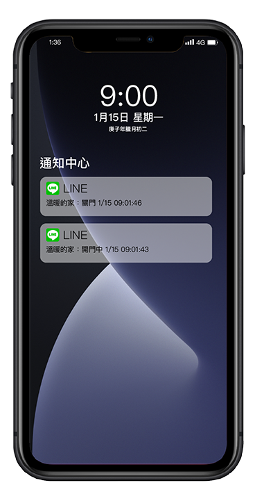 LINE通知開關門