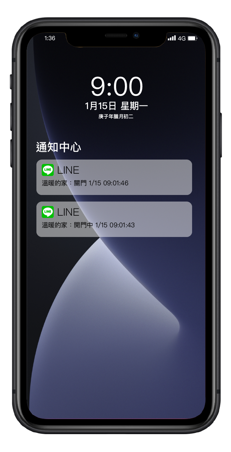 LINE通知開關門