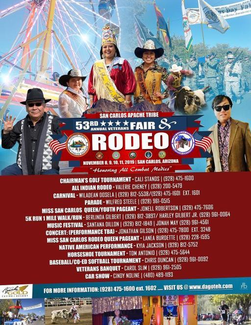 San Carlos Apache Veterans Weekend Rodeo, Parade, Tournaments, Carnival