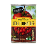 Buy Safeway Signature Select Petite Diced Tomatoes with Green Chiles - 14.5Z in Saudi Arabia