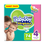 Buy Babyjoy Babyjoy Diapers Compressed Diamond Pad Giant Pack Large 10 - 18 Kg Size 4 - 74 Diapers in Saudi Arabia