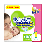 Buy Babyjoy  Diapers with Compressed New Born Giant - 108 count in Saudi Arabia