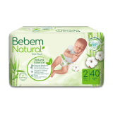 Buy Bebem Mini Natural Diapers E Ear Twin - 40 count in Saudi Arabia