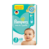 Buy Pampers Diapers Baby Dry | Mega Pack | Size 3 | Weight 6 - 10 Kg - 68 Diapers in Saudi Arabia