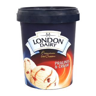 Buy LONDON DAIRY Pralines & Cream Ice Cream - 500 Ml in Saudi Arabia