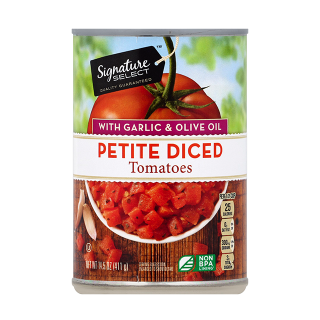 Buy Safeway Signature Select Petite Diced Tomatoes with Garlic & Olive Oil - 14.5Z in Saudi Arabia