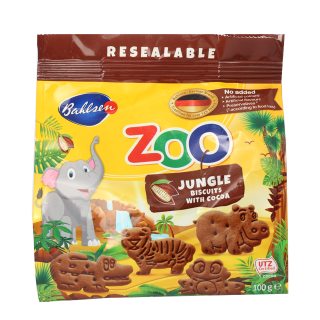 Buy Bahlsen Leibniz Zoo Jungle Animal Cocoa Biscuits - 100G in Saudi Arabia