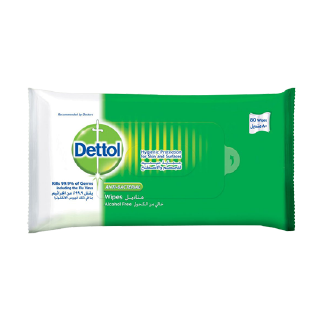 اشتري ديتول مناديل الأصلية متعددة الاستخدامات مضادة للبكتيريا - 80 منديل في السعودية