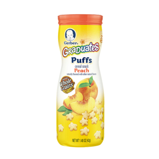 Buy Gerber Puffs Cereal Snack peach - 1.48Z in Saudi Arabia