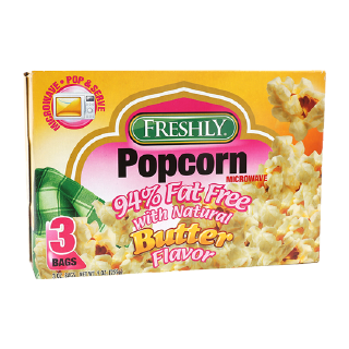 Buy Freshly Natural Butter Flavor Microwave Popcorn 94% Fat Free -  3 x 3.5G in Saudi Arabia