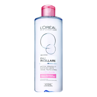 Buy Loreal Micellar Cleansing Water For Normal To Dry Skin Cleanser & Makeup Remover - 400 Ml in Saudi Arabia