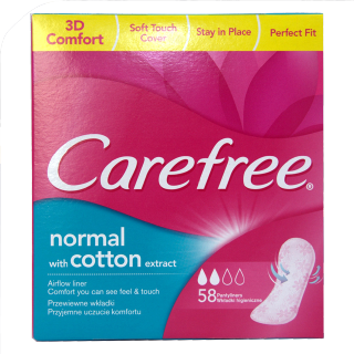 Carefree Pantyliners Normal With Cotton Extract - 58 count price