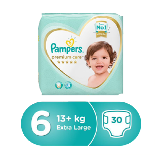 Buy Pampers Pampers Premium Care 13+ Kg Size 6 Jumbo Pack -  30 Diapers in Saudi Arabia