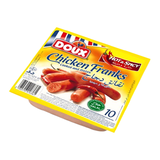 Buy Doux Chicken Franks Hot & Spicy - 400G in Saudi Arabia