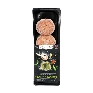 Buy Eat Salmon Burger slider Jalapeno and cheese - 240G in Saudi Arabia