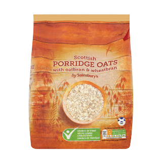 Buy Sainsbury's Scottish Porridge Oats with Oat Bran & Wheat Bran - 1Kg in Saudi Arabia