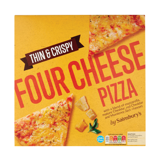 Buy Sainsbury's Thin & Crispy Four Cheeses Pizza - 354G in Saudi Arabia