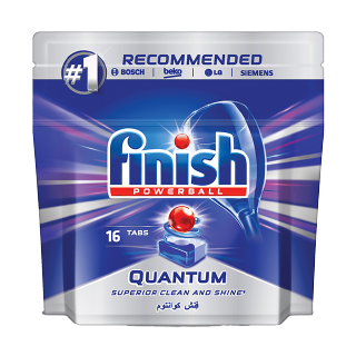 Buy Finish Quantum Dishwasher Detergent Tablets Superior Clean & Shine - 16 Count in Saudi Arabia