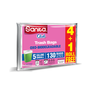 Sanita Club Trash Bags Bio Degradable 5 Gallons 130 Bags