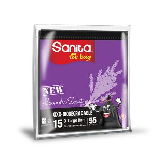اشتري سانيتا سانيتا أكياس نفاية بربطة 55 جالون برائحة اللافندر - 15 كيس في السعودية