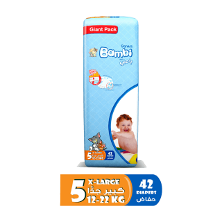 Buy Bambi Gaint Pack Diapers 13-25Kg - 42 count in Saudi Arabia