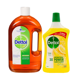 Buy Dettol Surface Cleaner and Multipurpose Cleaner Lemon - 2L + 900Ml in Saudi Arabia