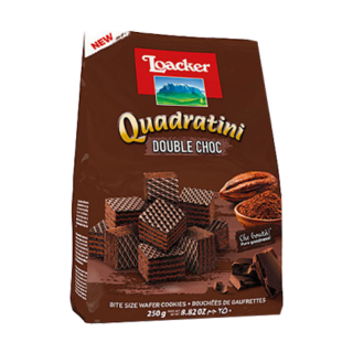 Buy Loacker Quadratini Double Choc Wafer - 250G in Saudi Arabia