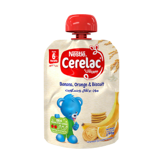 Buy Nestle Puree Banana Organge and Biscuit - 90G in Saudi Arabia