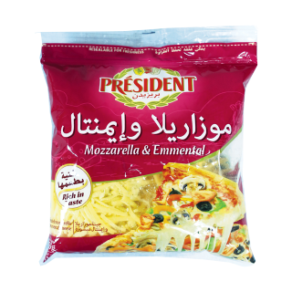 Buy President Mix Mozzarella Emmental Cheese - 450G in Saudi Arabia