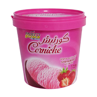 Buy Fadeco Corniche Strawberry Ice Cream - 1L in Saudi Arabia