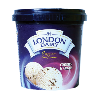Buy LONDON DAIRY Cookie & Cream Cup - 125Ml in Saudi Arabia