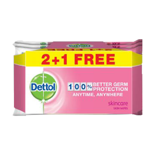 Buy Dettol Antibacterial Wipes Care - 3×20 count in Saudi Arabia