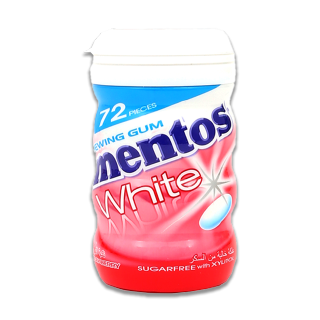 Buy Mentos Always White Sugar Free Strawberry Flavor Chewing Gum Whitens Teeth - 72 Count in Saudi Arabia