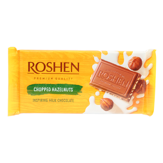 Buy Roshen Chocolate Milk with Chopped Hazelnut - 90G in Saudi Arabia