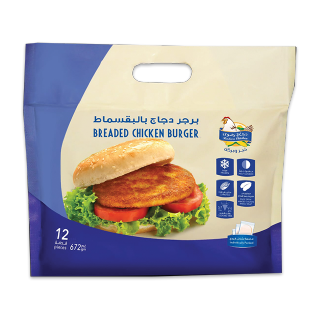 Buy Radwa Frozen Chicken Burger Breaded - 672G in Saudi Arabia