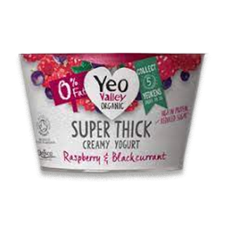 Buy Yeo Valley Organic Yogurt Zero Fat Raspberry Black Currants - 6×150G in Saudi Arabia
