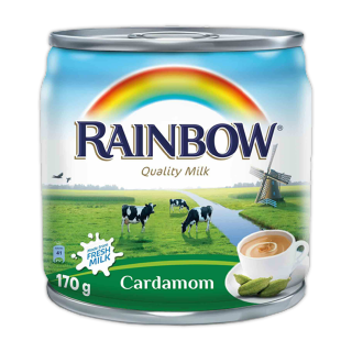 Buy Rainbow Milk Evaporated Quality  With Cardamom - 170G in Saudi Arabia