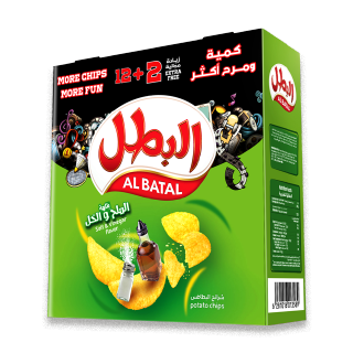 Buy Al Batal Potato Chips Salt Vinegar - 14×23G in Saudi Arabia