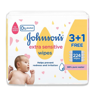 Buy Johnson's Wipes Extra Sensitive - 48 count in Saudi Arabia
