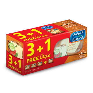 Buy Almarai Cheddar Cheese Slices - 4×200G in Saudi Arabia