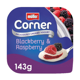 Buy Muller Corner Blackberry And Raspberry Yogurt - 143G in Saudi Arabia