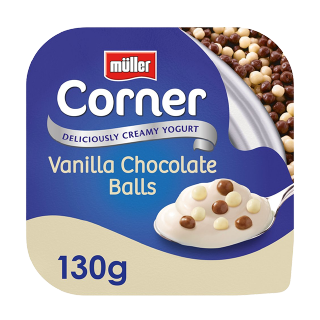 Buy Muller Corner Vanilla Yogurt with Chocolate Balls - 130G in Saudi Arabia