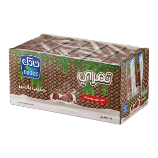 Buy Nadec Flavoured Long Life Milk Dates - 18X185Ml in Saudi Arabia