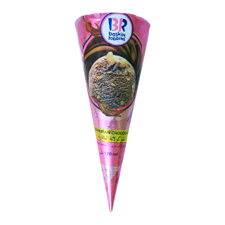 Buy Baskin Robbins Bavarian Chocolate Ice Cream Cone - 90Ml in Saudi Arabia