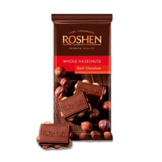 Buy Roshen Chocolate Roshen Dark With Whole Hazelnut - 90G in Saudi Arabia