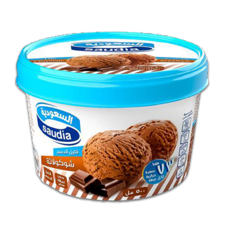 Buy Saudia Chocolate Ice Cream Low Fat - 500Ml in Saudi Arabia