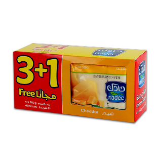 Buy Nadec Cheddar Cheese Slice - 3+1 Free x 200G in Saudi Arabia