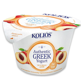 Buy Kolios Peach Greek Yogurt - 150G in Saudi Arabia